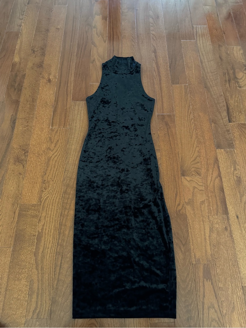 Kendall & Kylie Black Velvet High-Neck Maxi Dress